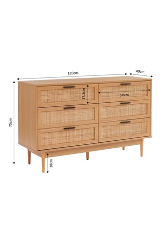 Commode 6 tiroirs Amana - Imitation bois