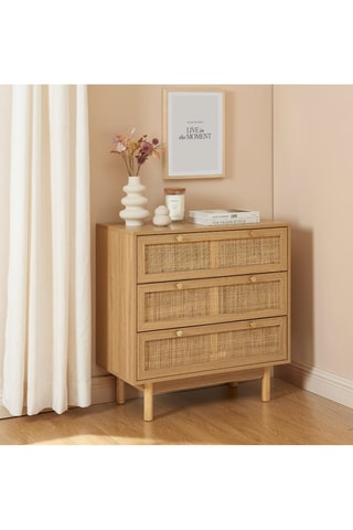 Commode 3 tiroirs Helena - Naturel