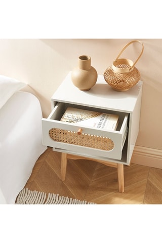 Table de chevet Sixtine - Blanc et naturel