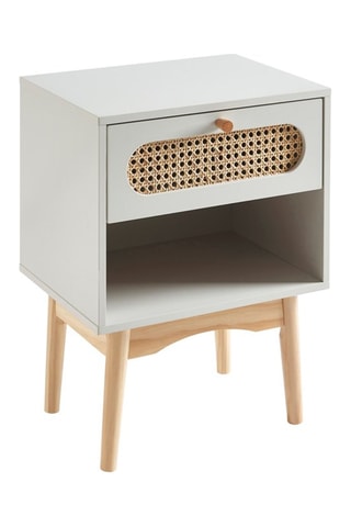 Table de chevet Sixtine - Blanc et naturel