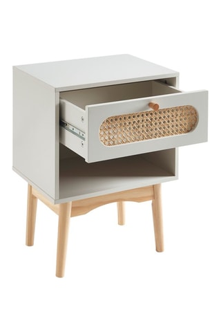 Table de chevet Sixtine - Blanc et naturel