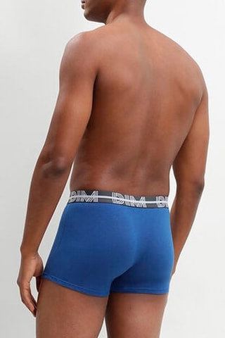 3 boxers Dim Powerful - Bleu jacinthe, vert et noir
