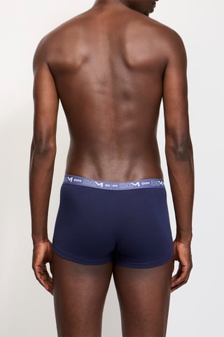 5 boxers Coton Stretch - Bleu, vert et noir