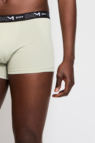 5 boxers Coton Stretch - Bleu, vert et gris