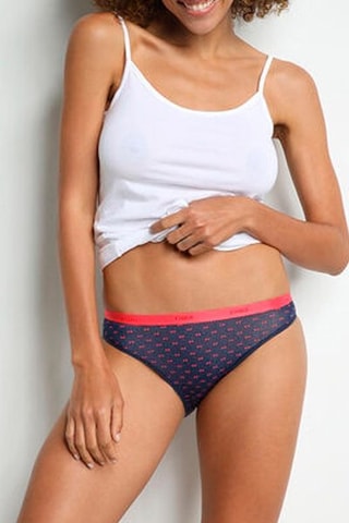 3 Slips Les Pockets - Roze en Marineblauw -  