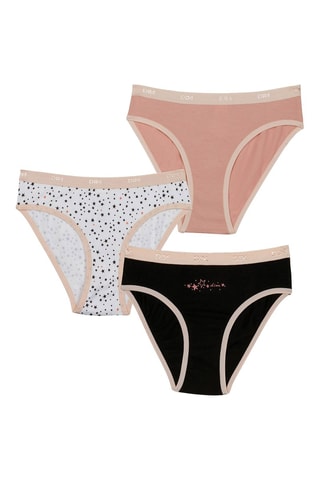 3 Slips Les Pockets - Wit, zwart en roze