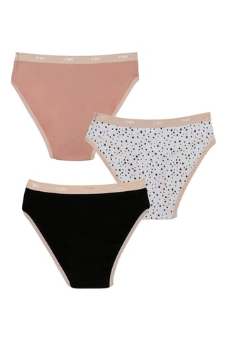 3 Slips Les Pockets - Wit, zwart en roze