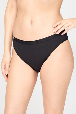 2 Bilogisch Katoenen Slips Midi Taille - Zwart en Wit 