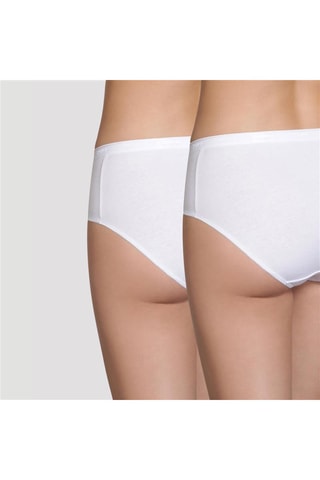 2 Biologisch Katoenen Slips Maxi Taille - Wit - Dim