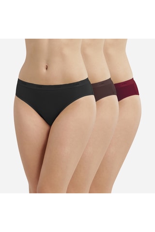3 Slips Les Pockets EcoDIM - Zwart, bruin en bordeauxrood