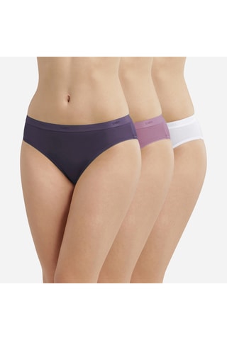 3 Slips Les Pockets EcoDIM - Paars, wit en roze