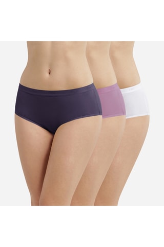 3 Slips Les Pockets EcoDIM - Paars, roze en wit