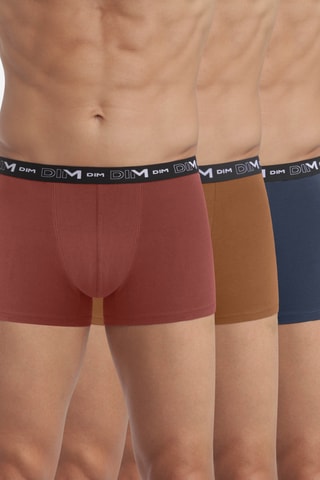 3 boxers Coton Stretch - Rouille
