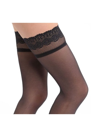 3 Stay-upkousen Dim Up Sexy Nude Sensation - 25 Denier - Zwart - Dim