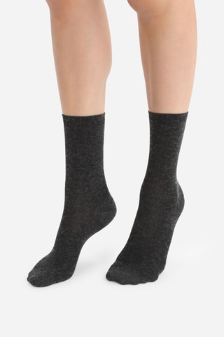 4 paires de chaussettes Laine douce - Anthracite
