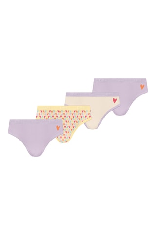 4 Slips Les Pockets - Geel, lila en blauw