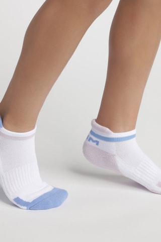 4 Paar Enkelsokken Sport - Wit en Roze