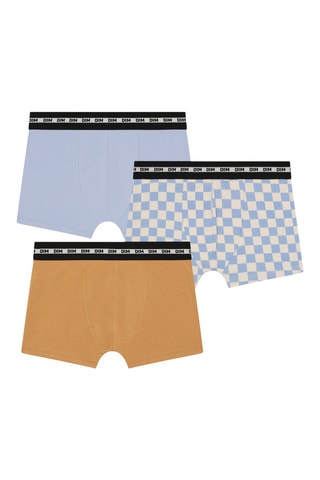 3 boxers Fashion Coton Stretch - Bleu