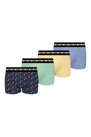 4 boxers Fashion Coton Stretch - Bleu