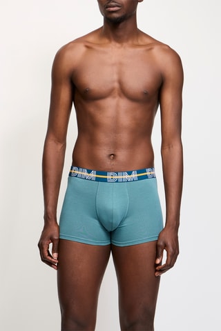 5 boxers Dim Powerful - Bleu, noir et vert d'eau