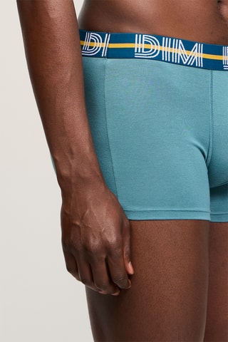 5 boxers Dim Powerful - Bleu, noir et vert d'eau