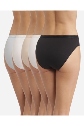 5 Slips Les Pockets EcoDIM - Zwart, wit, beige en grijs