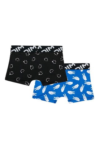 2 boxers Micro Recyclée - Bleu et noir