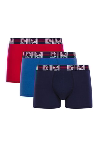 3 boxers Dim Powerful Rouge, bleu cobalt et bleu encre