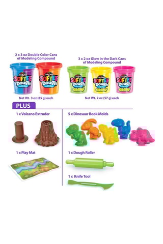 Coffret pâtes à modeler fluorescentes Dinosaures - Dès 3 ans