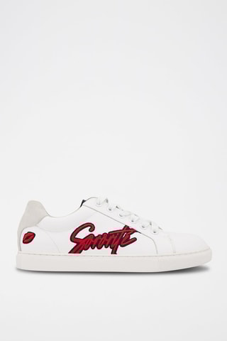 Sneakers en cuir Simone Sororite Embleme 
Blanc et beige
