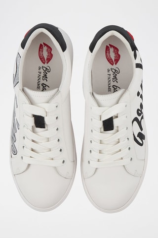 Sneakers en cuir Simone 
Blanc et noir