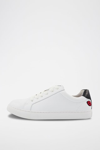 Sneakers en cuir Simone Petit Amour 
Blanc et noir