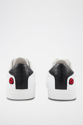 Sneakers en cuir Simone Petit Amour 
Blanc et noir