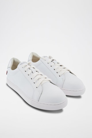 Sneakers en cuir Simone Petit Amour 
Blanc et argenté