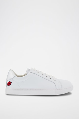 Sneakers en cuir Simone Petit Amour 
Blanc et argenté