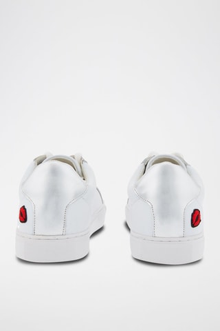 Sneakers en cuir Simone Petit Amour 
Blanc et argenté