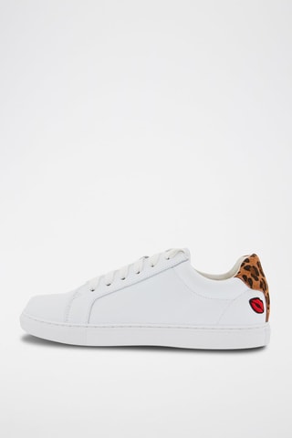 Sneakers en cuir Simone Petit Amour 
Blanc et marron
