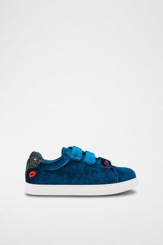 Sneakers Edith Velours Amour -
Bleu canard