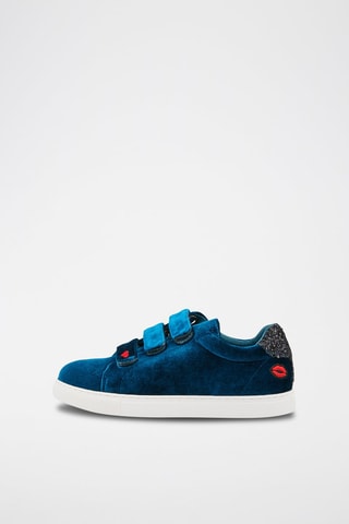 Sneakers Edith Velours Amour -
Bleu canard