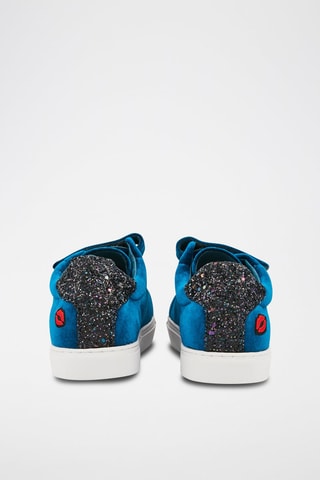 Sneakers Edith Velours Amour -
Bleu canard