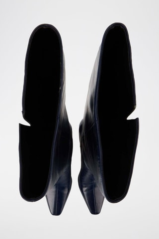 Bottes en cuir Paola - Bleu marine