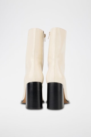 Bottines en cuir Margot - Crème et noir