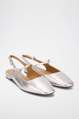 Ballerines en cuir Héloïse - Argenté