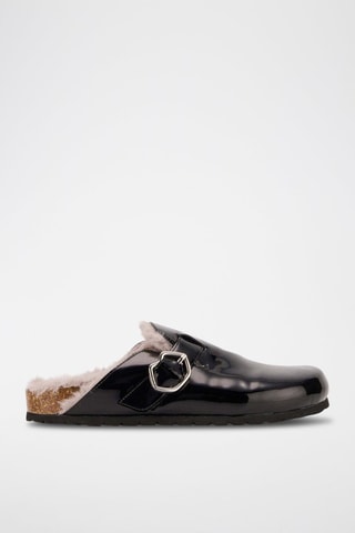 Sabots fourrés en cuir Dakota - Noir