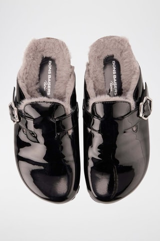 Sabots fourrés en cuir Dakota - Noir