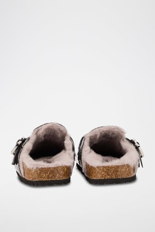 Sabots fourrés en cuir Dakota - Noir