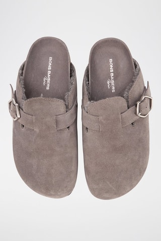Sabots fourrés en nubuck Dakota - Gris