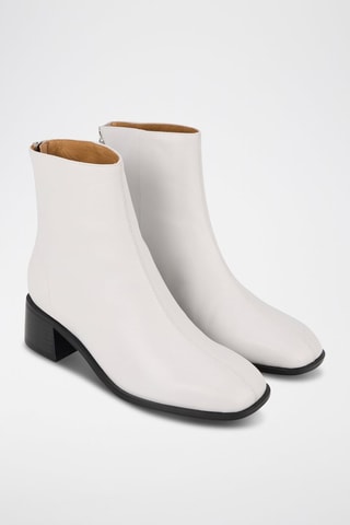 Bottines en cuir Coralie - Blanc