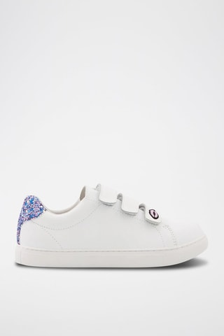 Sneakers en cuir Edith Satisfaction - Blanc et bleu