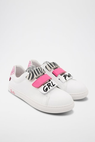 Sneakers en cuir Edith Barbie - Blanc et rose